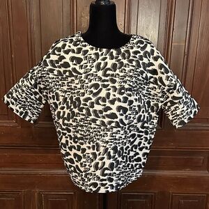 Elegant Monochrome Animal Print Blouse